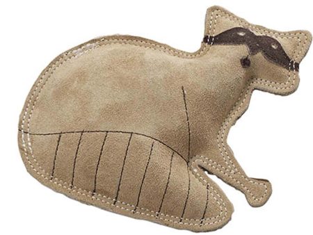 Dura-Fused Leather Dog Toy Raccoon Tan 1ea SM Online now