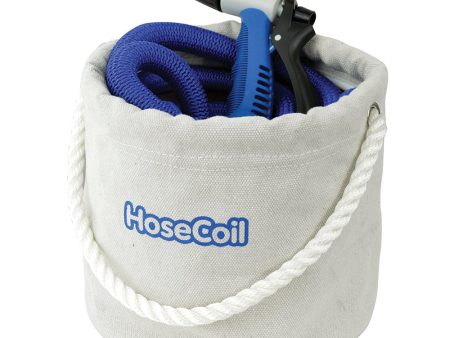 HoseCoil Canvas Bucket w 75 Expandable Hose, Rubber Tip Nozzle  Quick Release [HCE75CB] For Discount