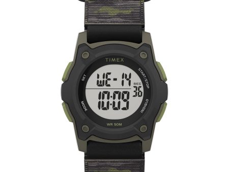 Timex Kids Digital 35mm Watch - Green Camo w Fastwrap Strap [TW7C77500XY] Online