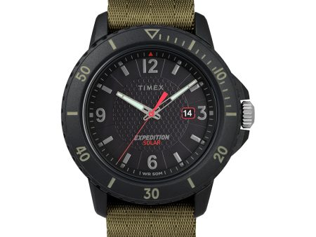 Timex Gallatin Nylon Slip-Thru Watch - Solar Green Black Dial [TW4B14500JV] For Cheap