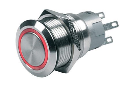 BEP Push-Button Switch 12V Latching On Off - Red LED [80-511-0001-00] Hot on Sale