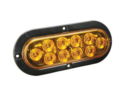 Wesbar LED Waterproof 6  Oval Surface Flange Mount Tail Light - Amber w Black Flange Base [40-767758] Online Hot Sale