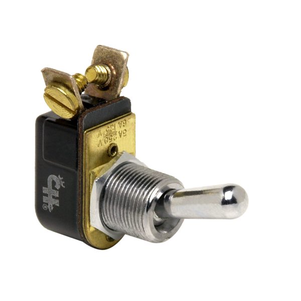 Cole Hersee Light Duty Toggle Switch SPST Off-On 2 Screw - Chrome Plated Brass [M-484-BP] For Sale